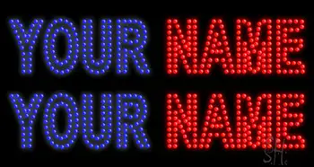 Red and Blue Custom Double Stroke LED Sign