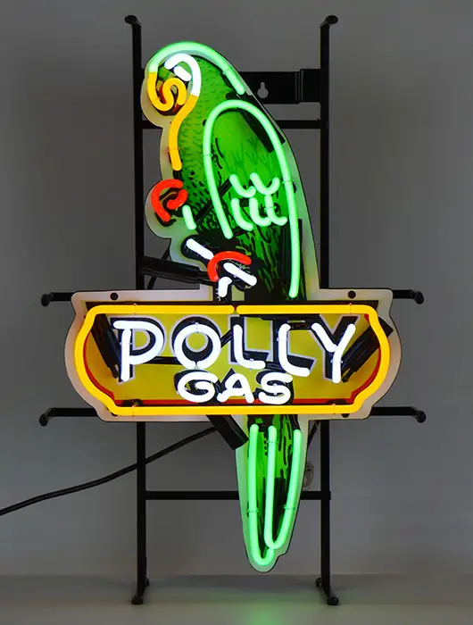 Shaped Polly Gas Neon Sign with Backing