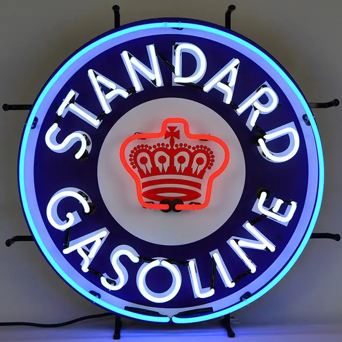 Standard Gasoline Neon Sign with Backing
