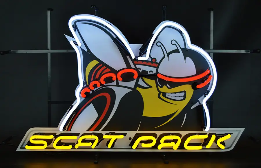 Dodge Scat Pack Neon Sign with Backing
