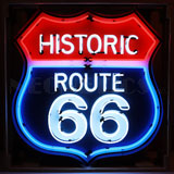 Historic Route 66 Neon Sign In Shaped Steel Can