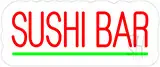 Red Sushi Bar Contoured Clear Backing LED Neon Sign