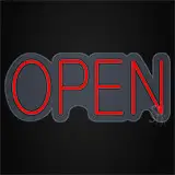 Open Contoured Clear Backing LED Neon Sign