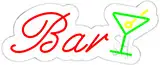 Bar Contoured Clear Backing Neon Sign