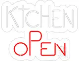 Kitchen Open Contoured Clear Backing LED Neon Sign