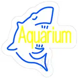 Aquarium With Shark Logo Contoured Clear Backing LED Neon Sign
