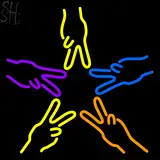 Custom Hands Peace LED Neon Sign 1