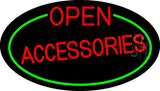 Red Open Accessories Oval With Green Border LED Neon Sign