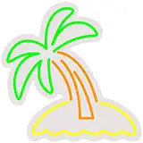 Palm Tree Contoured Clear Backing LED Neon Sign