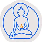 Buddha With Flame Contoured Clear Backing LED Neon Sign