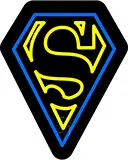 Superman Logo Contoured Black Backing LED Neon Sign