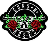 Guns N Roses Contoured Black Backing LED Neon Sign