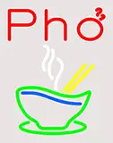 Pho Bowl Clear Backing LED Neon Sign