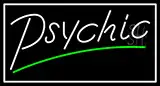 White Psychic Green Line LED Neon Sign