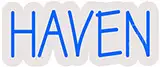 Haven Contoured Clear Backing LED Neon Sign