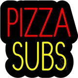 Pizza Subs Contoured Black Backing LED Neon Sign
