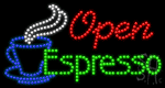 Espresso Open Animated Led Sign
