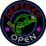 Reptiles Open Animated Led Sign