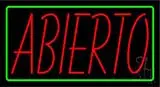 Red Abierto with Green Border LED Neon Sign