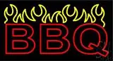 Double Stroke BBQ with Yellow Border LED Neon Sign