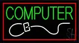 Computer with Logo Blue Border LED Neon Sign