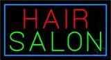 Green Hair Salon with Blue Border LED Neon Sign