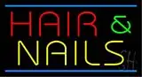Green Hair and Pink Nails with Blue Border LED Neon Sign