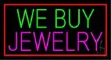 We Buy Jewelry Rectangle Blue LED Neon Sign