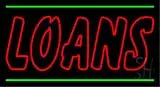 Double Stroke Red Loans Green Border LED Neon Sign