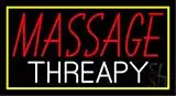 Massage Threapy with Green Border LED Neon Sign