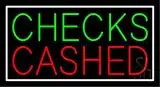 Red Checks Cashed Blue Border LED Neon Sign