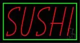 Red Double Stroke Sushi with Green Border LED Neon Sign