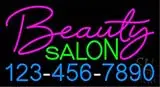 Red Beauty Salon with Phone Number LED Neon Sign