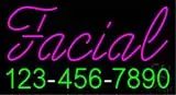 Red Facial with Phone Number LED Neon Sign