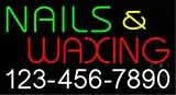 Nails and Waxing with Phone Number LED Neon Sign