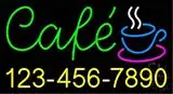 Green Cafe with Phone Number LED Neon Sign