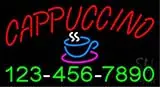 Cappuccino with Phone Number LED Neon Sign