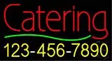 Yellow Catering with Phone Number LED Neon Sign