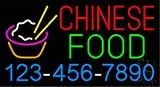 Chinese Food with Phone Number LED Neon Sign