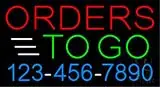 Orders To Go with Phone Number LED Neon Sign