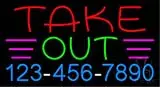 Take Out LED Neon Sign with Phone Number