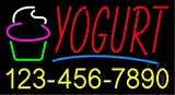 Red Yogurt with Phone Number LED Neon Sign