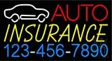 Auto Insurance with Phone Number LED Neon Sign