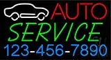 Auto Service with Phone Number LED Neon Sign