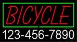 Bicycle Blue Border with Phone Number LED Neon Sign