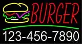 Burgers Inside Burger with Phone Number LED Neon Sign