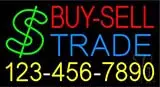 Multi Colored Buy Sell Trade with Phone Number LED Neon Sign
