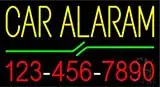 Red Car Alarm with Phone Number LED Neon Sign
