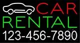 Car Rental with Phone Number LED Neon Sign