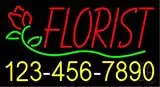 Red Florist with Phone Number LED Neon Sign